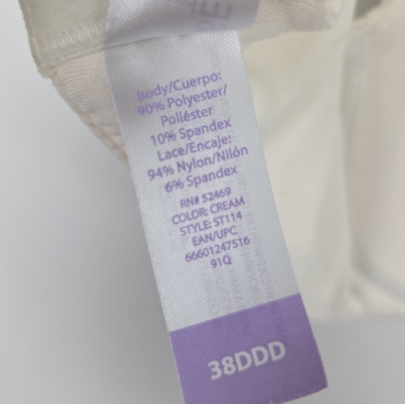 Secret Treasures Underwire Bra Ivory Cream Off White 38DDD - Picture 7 of 8